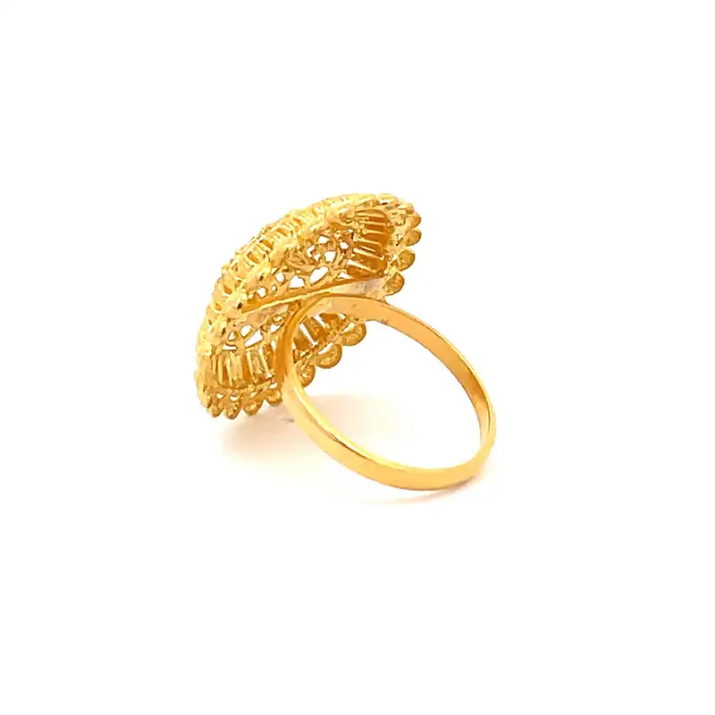 Floral 22 Karat Yellow Gold Ring